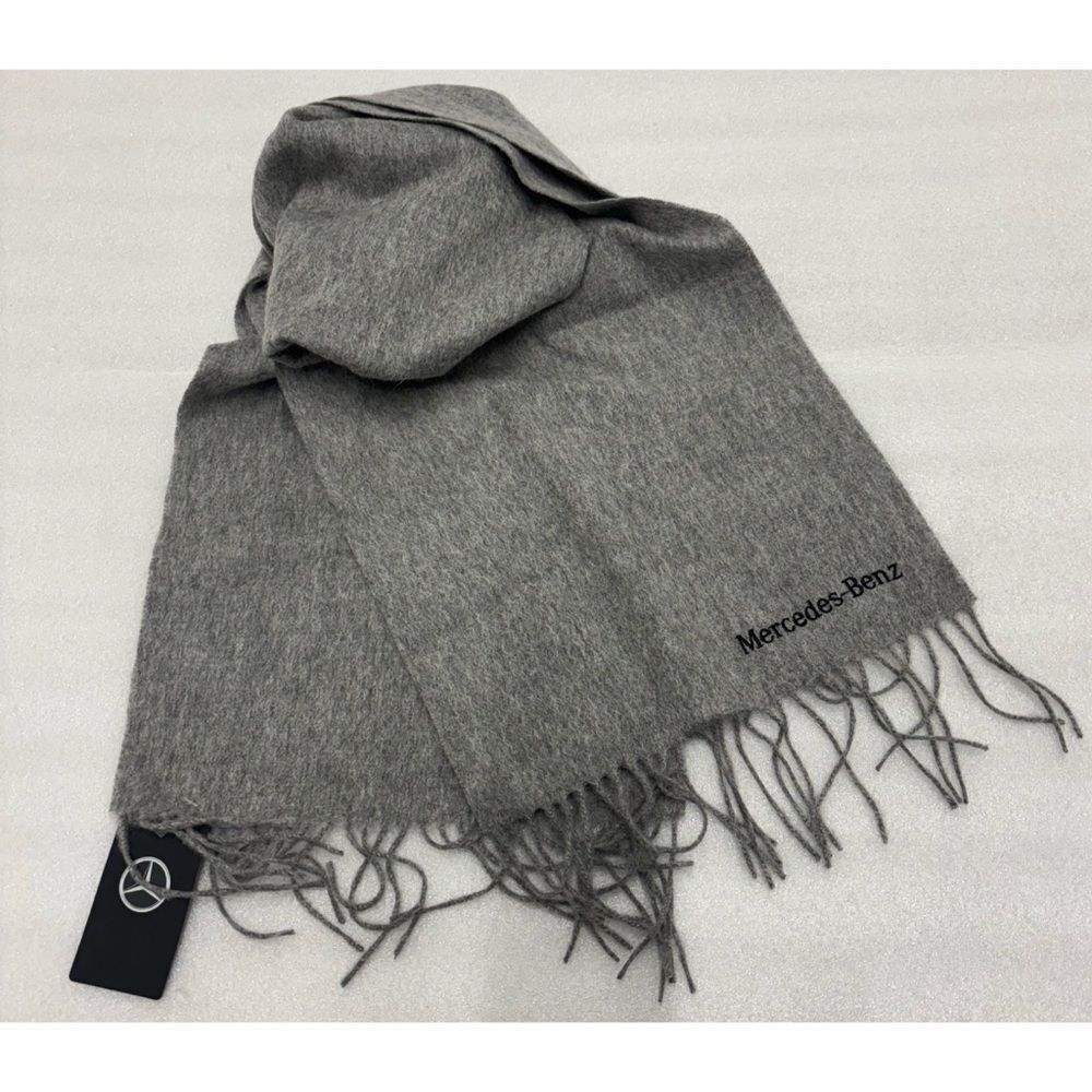 Simplicity Elegant Mercedes- Benz Wool Gray Men's Scarf 66” Long / NWT